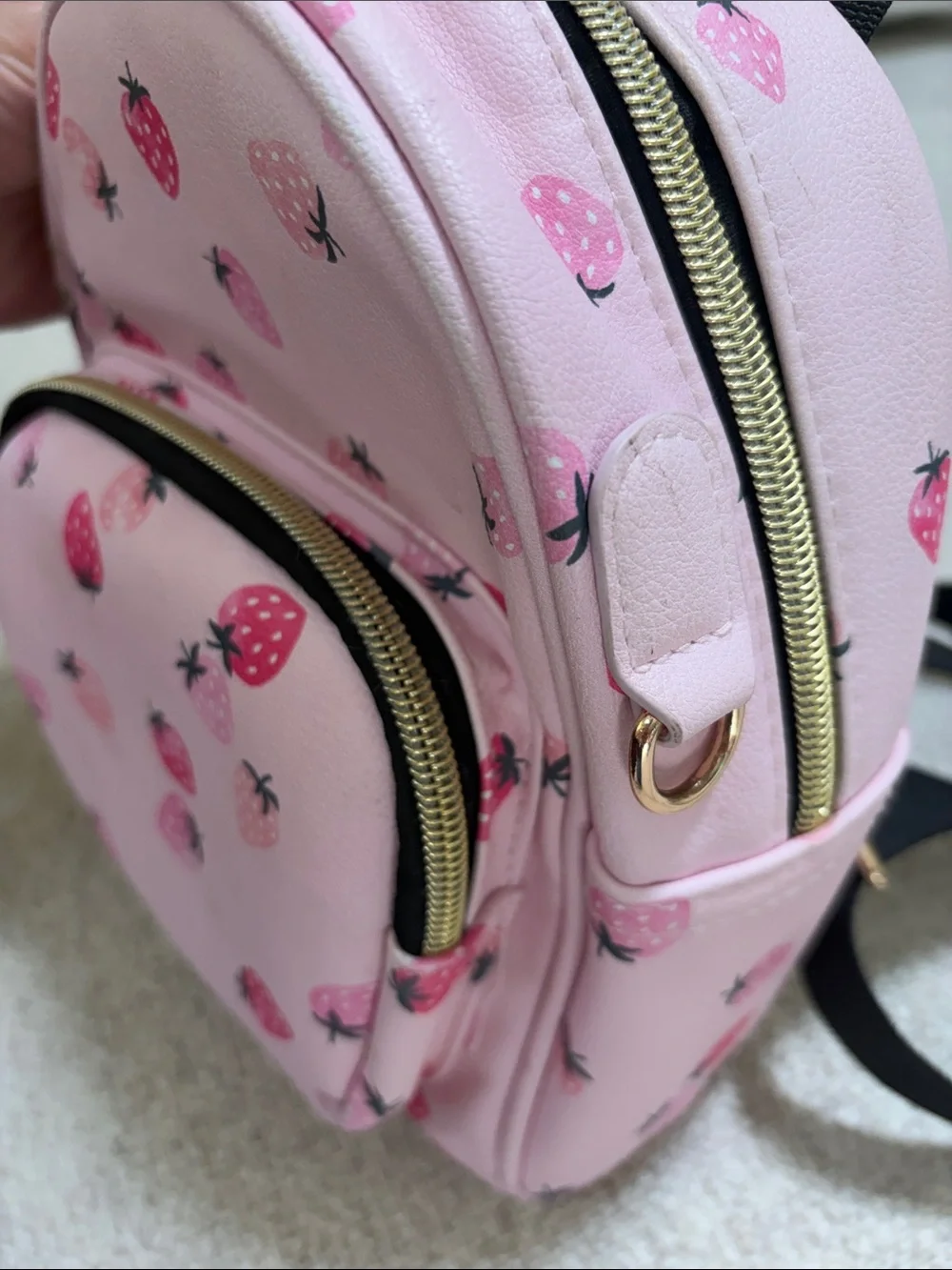 Claire's Pink Strawberry Mini Backpack